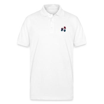 Weights embroidered - Gildan Unisex 50/50 Jersey Polo - white - Front