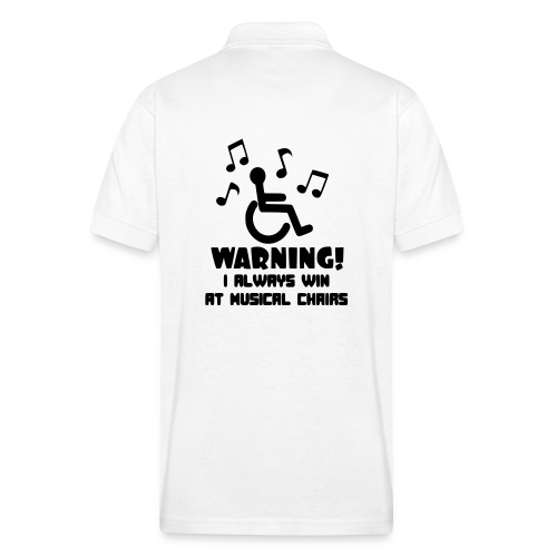In my wheelchair I always win Musical chairs * - Gildan Unisex 50/50 Jersey Polo