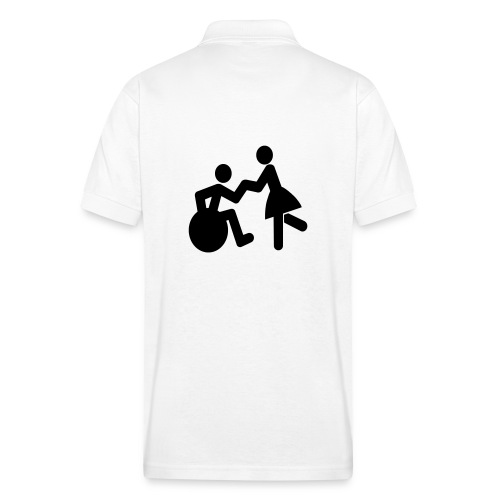 Dancing male wheelchair user with a lady * - Gildan Unisex 50/50 Jersey Polo
