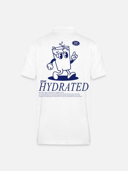 Stay Hydrated - Drink Your Water - Gildan Unisex 50/50 Jersey Polo - white