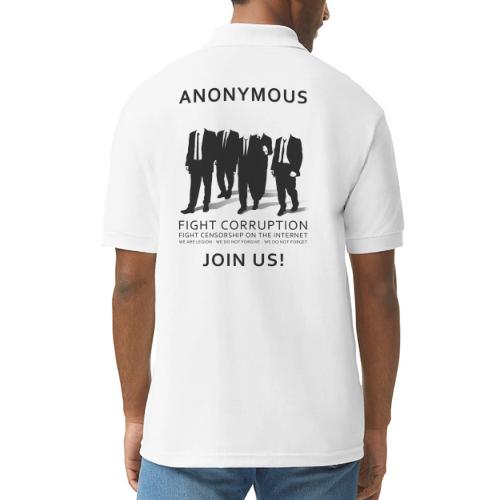 Anonymous 3 - Black - Gildan Unisex 50/50 Jersey Polo