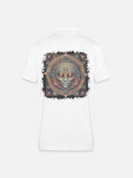 Alien face - Gildan Unisex 50/50 Jersey Polo - white