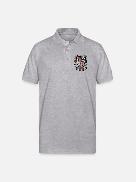 unique character design - Gildan Unisex 50/50 Jersey Polo - heather gray