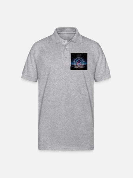 Cosmic Nebula - Gildan Unisex 50/50 Jersey Polo - heather gray