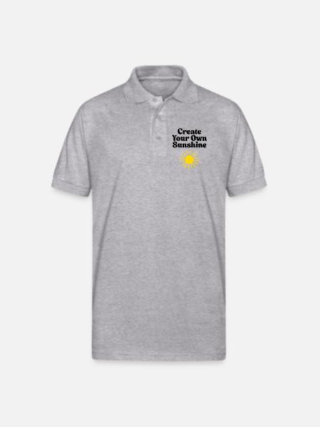 Vivid Sunburst Emblem Design - Gildan Unisex 50/50 Jersey Polo - heather gray