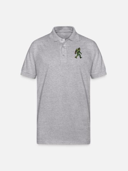 Camo Bigfoot - Gildan Unisex 50/50 Jersey Polo - heather gray