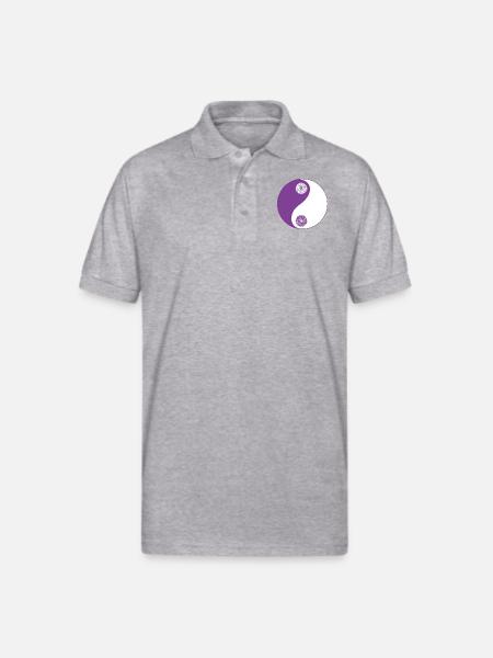 Yin and Yang - Gildan Unisex 50/50 Jersey Polo - heather gray