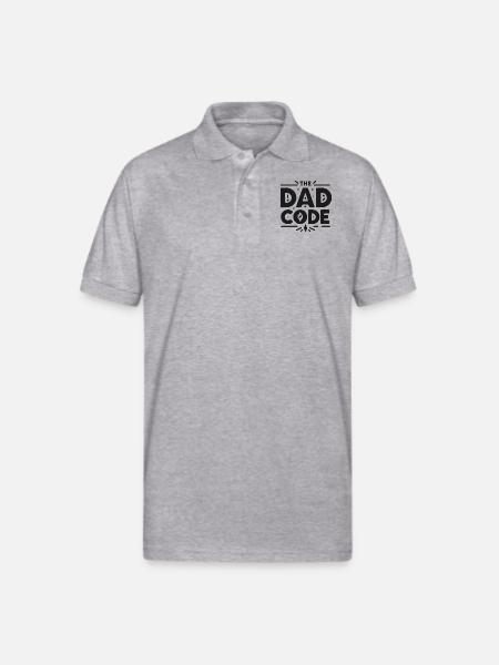 The Dad Code - Gildan Unisex 50/50 Jersey Polo - heather gray