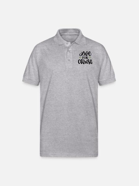 Live For Christ - Gildan Unisex 50/50 Jersey Polo - heather gray