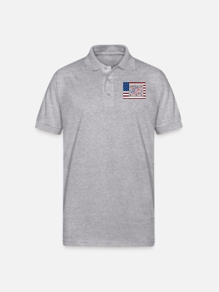 4th of july - Gildan Unisex 50/50 Jersey Polo - heather gray