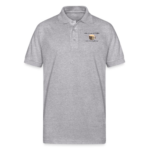 after a cup of coffee, i can do anything - Gildan Unisex 50/50 Jersey Polo