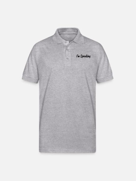 I m Speaking - Gildan Unisex 50/50 Jersey Polo - heather gray