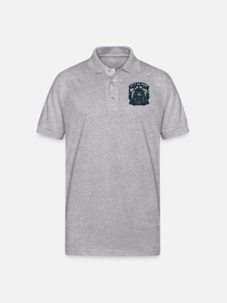 Cat Let's Go Camp - Gildan Unisex 50/50 Jersey Polo - heather gray