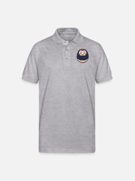 Daruma Doll - Gildan Unisex 50/50 Jersey Polo - heather gray