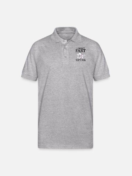 I did not fart my butt blew you a kiss elephant - Gildan Unisex 50/50 Jersey Polo - heather gray