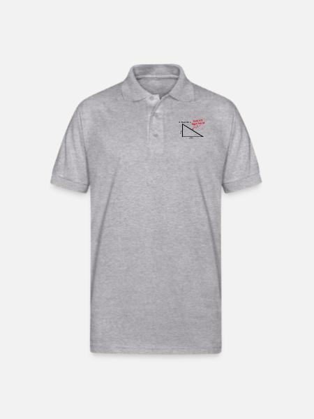 Find The X Duh! It's Right Here! Funny Math Quotes - Gildan Unisex 50/50 Jersey Polo - heather gray