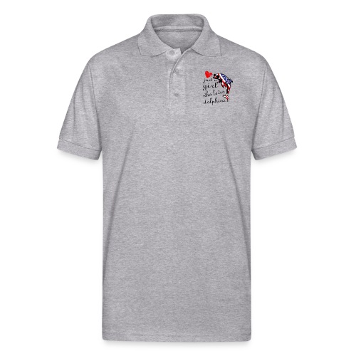 just a girl who loves dolphins - Gildan Unisex 50/50 Jersey Polo