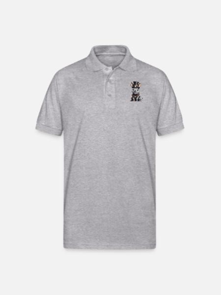 Well-dressed rhinoceros - Gildan Unisex 50/50 Jersey Polo - heather gray