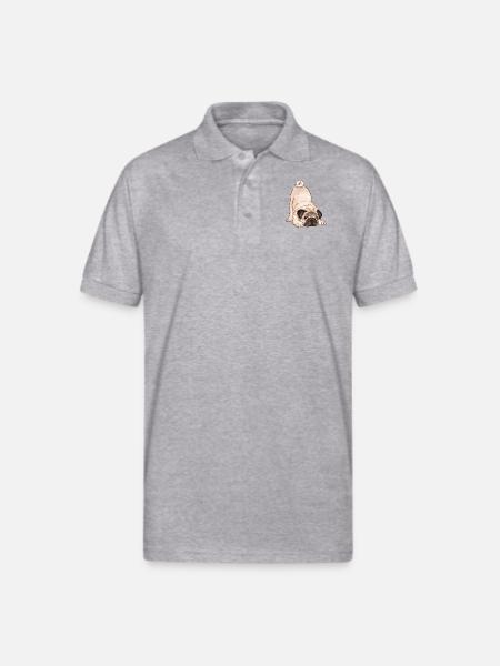Dog with Face - Gildan Unisex 50/50 Jersey Polo - heather gray
