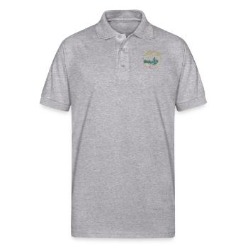 I hate people camping hiking - Gildan Unisex 50/50 Jersey Polo - heather gray - Front