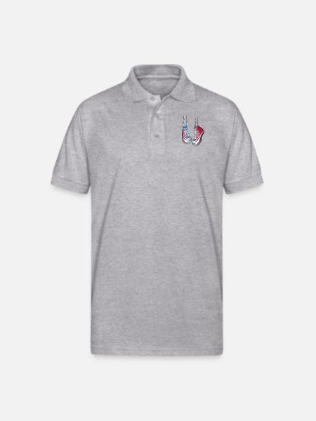 Hanging sneakers - Gildan Unisex 50/50 Jersey Polo - heather gray