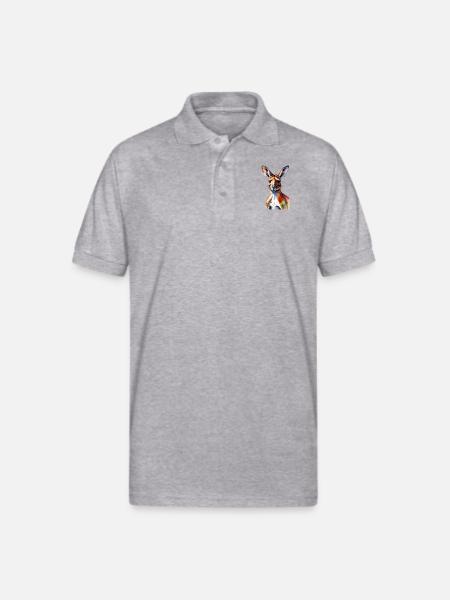 Kangaroo Design - Gildan Unisex 50/50 Jersey Polo - heather gray