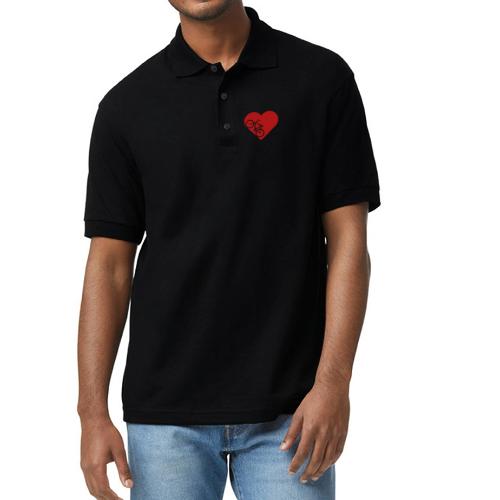 Bike in heart - Gildan Unisex 50/50 Jersey Polo