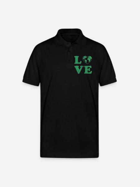 Love Your Mother Earth Graphic - Gildan Unisex 50/50 Jersey Polo - black