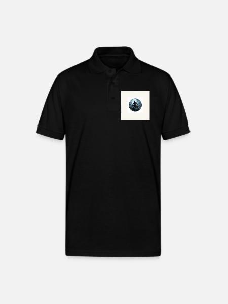 Moonlit Shadow Ninja Circle - Gildan Unisex 50/50 Jersey Polo - black