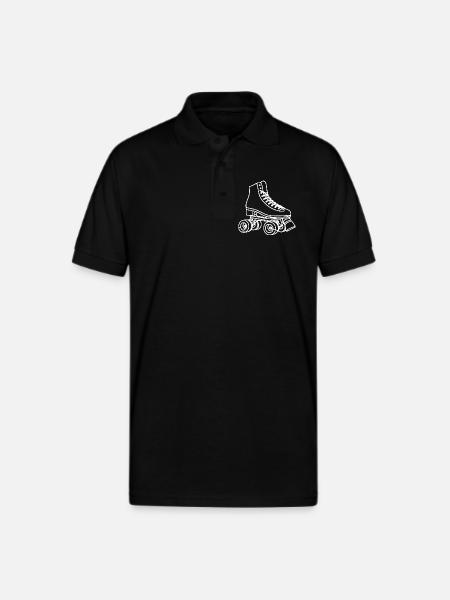 Roller Skates Drawing - Gildan Unisex 50/50 Jersey Polo - black