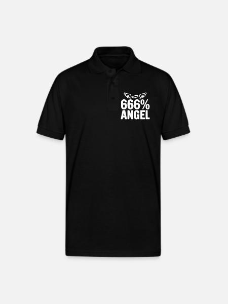 666% Angel - Gildan Unisex 50/50 Jersey Polo - black