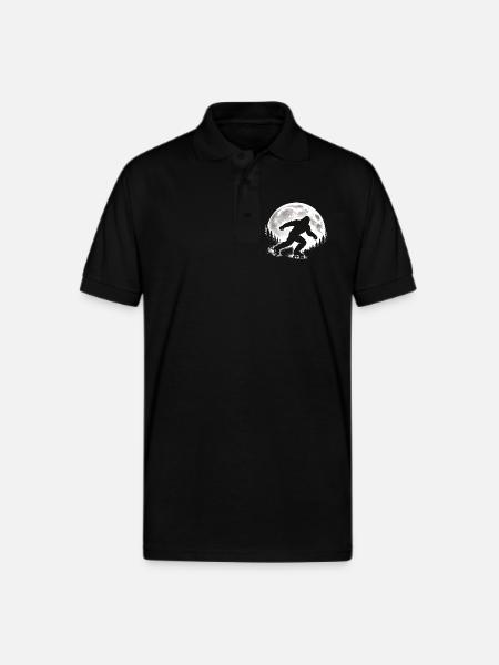 Bigfoot Roller Skater - Gildan Unisex 50/50 Jersey Polo - black