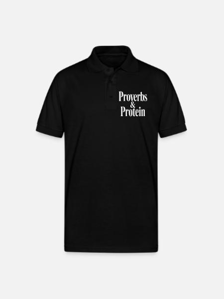 Proverbs & Protein - Gildan Unisex 50/50 Jersey Polo - black