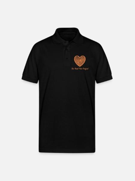 Fingerprint Heart Custom Design - Gildan Unisex 50/50 Jersey Polo - black
