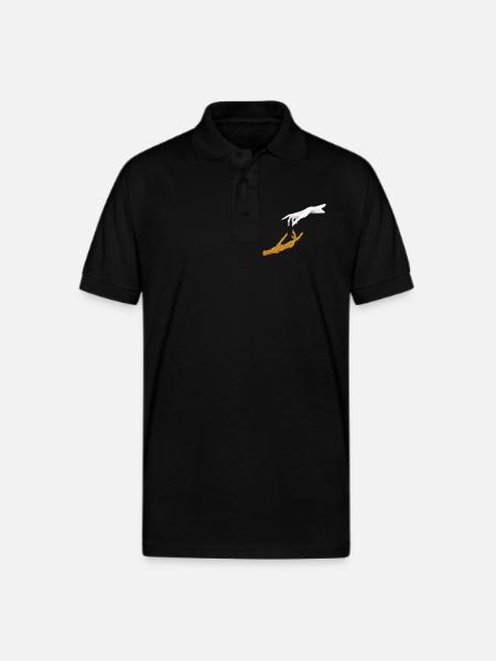 Glittering Hand Connection - Gildan Unisex 50/50 Jersey Polo - black