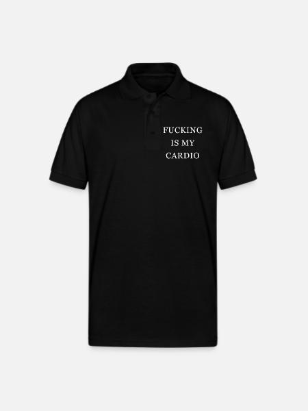 Fucking is my cardio - Gildan Unisex 50/50 Jersey Polo - black