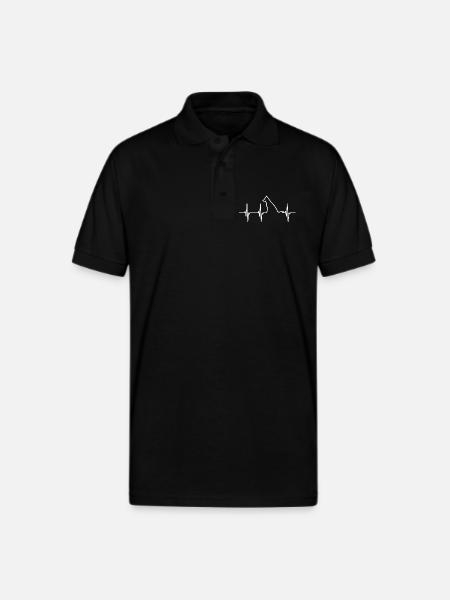 Dog ECG Heartline - Gildan Unisex 50/50 Jersey Polo - black