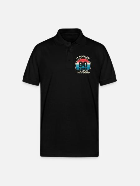 90th Birthday - Gildan Unisex 50/50 Jersey Polo - black