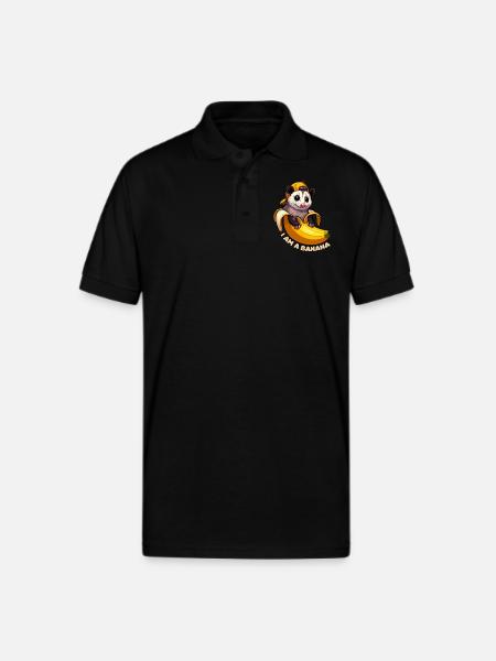 Adorable Banana Opossum - Gildan Unisex 50/50 Jersey Polo - black