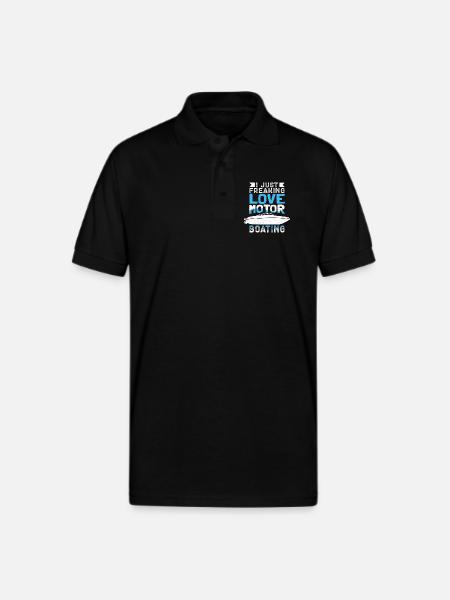 Motorboat Love Motor Boating - Gildan Unisex 50/50 Jersey Polo - black