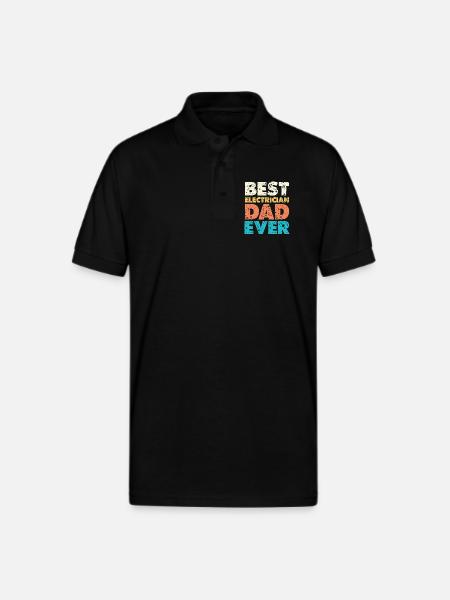 Best Electrician Dad Ever - Gildan Unisex 50/50 Jersey Polo - black