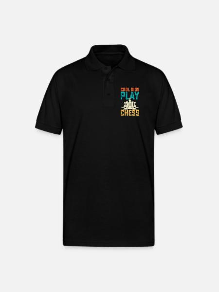 Cool Kids Play Chess - Gildan Unisex 50/50 Jersey Polo - black