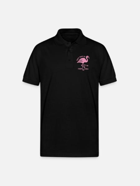 Flamingo Foot Down - Gildan Unisex 50/50 Jersey Polo - black