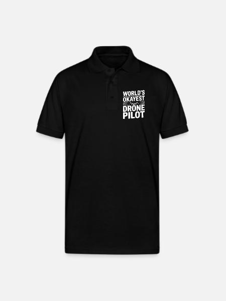 World's Okayest Drone Pilot - Gildan Unisex 50/50 Jersey Polo - black