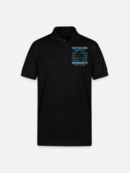 Bonsai Tree - Gildan Unisex 50/50 Jersey Polo - black