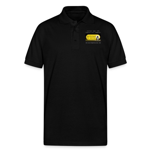 Switched To Linux Logo and White Text - Gildan Unisex 50/50 Jersey Polo