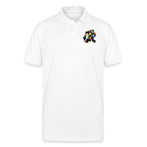 Optical Illusion Shirt - Cubes in 6 colors- Cubist - Gildan Unisex 50/50 Jersey Polo