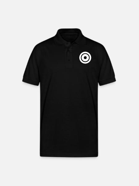 Black and White Bullseye - Gildan Unisex 50/50 Jersey Polo - black
