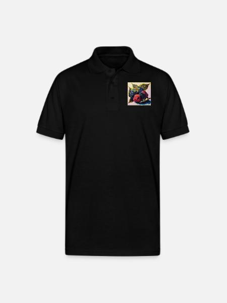 Berries - Gildan Unisex 50/50 Jersey Polo - black