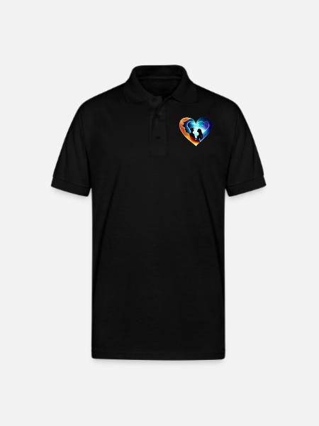 I Love You - Gildan Unisex 50/50 Jersey Polo - black
